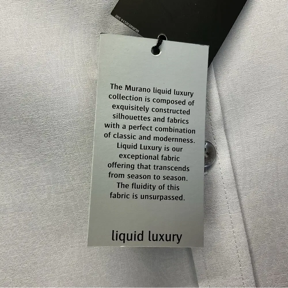 Murano Shirt Men's Size L Silver Paisley Liquid Luxury Button Down Business Soft - Picture 4 of 11